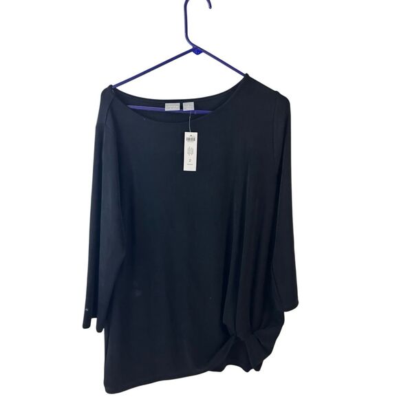 Chico Traveler Tuck black top shirt size 2 new Large - Picture 1 of 9